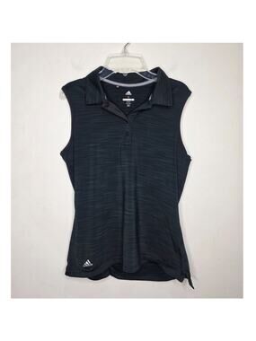 Adidas  black green sleeveless polo shirt - small - golf tennis pickleball
